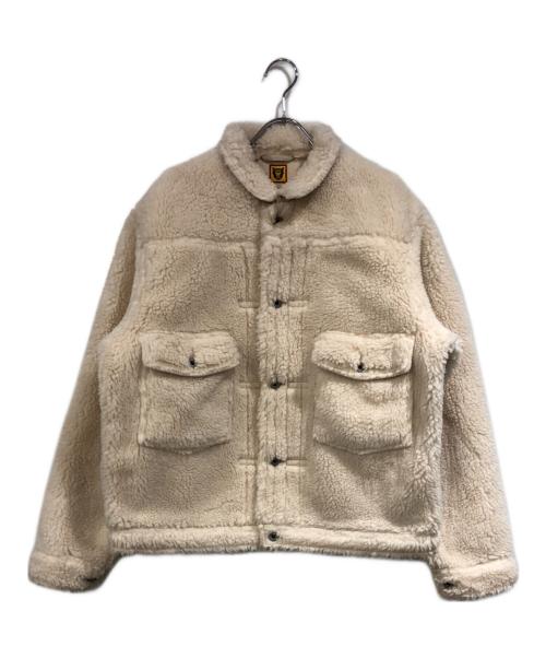 HUMAN MADE（ヒューマンメイド）HUMAN MADE (ヒューマンメイド) WOOL BLENDED BOA FLEECE WORK JACKET ベージュ サイズ:SIZE XLの古着・服飾アイテム