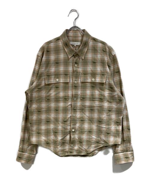maison kitsune（メゾンキツネ）MAISON KITSUNE (メゾンキツネ) DOUBLE POCKET SKATE SHIRT ベージュ サイズ:SIZE Mの古着・服飾アイテム