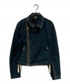 COMME des GARCONS HOMME PLUSコムデギャルソンオムプリュス）の古着「コットンライダースジャケット」｜ブラック