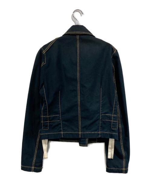 COMME des GARCONS HOMME PLUS（コムデギャルソンオムプリュス）COMME des GARCONS HOMME PLUS (コムデギャルソンオムプリュス) コットンライダースジャケット ブラック サイズ:SIZE Sの古着・服飾アイテム