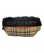 BURBERRYバーバリー）の古着「ノバチェックボディバッグ/ウエストバッグ」｜ブラック