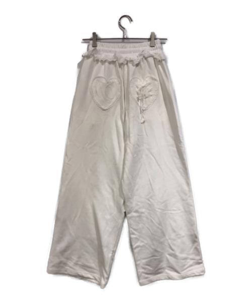 darich（ダーリッチ）Darich (ダーリッチ) Sweet heartルーズスウェットパンツ ホワイト サイズ:SIZE Freeの古着・服飾アイテム
