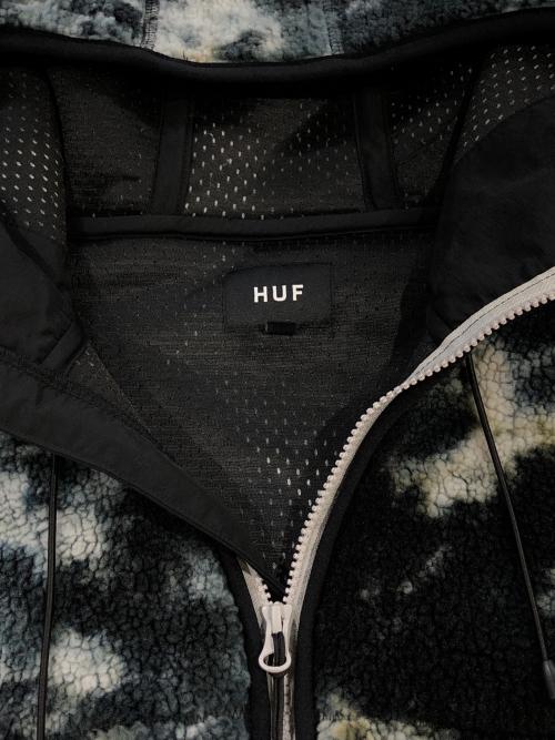 HUF（ハフ）HUF (ハフ) フーデッドボアジャケット グレー×ブルー サイズ:SIZE Lの古着・服飾アイテム