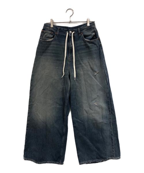MM6 Maison Margiela（エムエムシックスメゾンマルジェラ）MM6 Maison Margiela (エムエムシックスメゾンマルジェラ) Drawstring Jeans ブルー サイズ:SIZE 28の古着・服飾アイテム