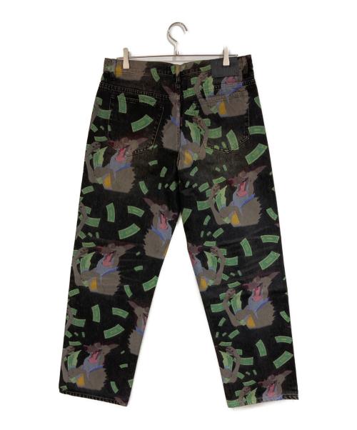 SUPREME（シュプリーム）Supreme (シュプリーム) All Dogs Go To Heaven Loose Fit Jean ブラック×グリーン サイズ:SIZE 32の古着・服飾アイテム