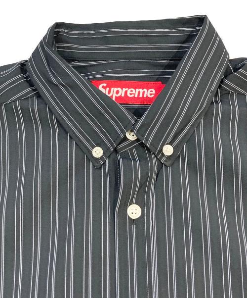 SUPREME（シュプリーム）Supreme (シュプリーム) Pinstripe Shirt ブラック×ホワイト サイズ:SIZE Lの古着・服飾アイテム