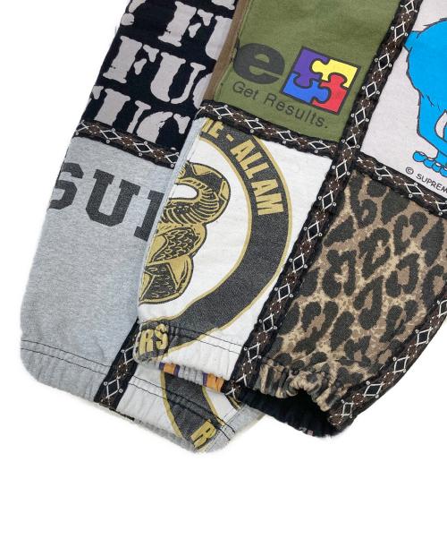 SUPREME（シュプリーム）Supreme (シュプリーム) NUMBER (N)INE (ナンバーナイン) Patchwork Sweatpant ブラック×ブルー サイズ:SIZE Mの古着・服飾アイテム