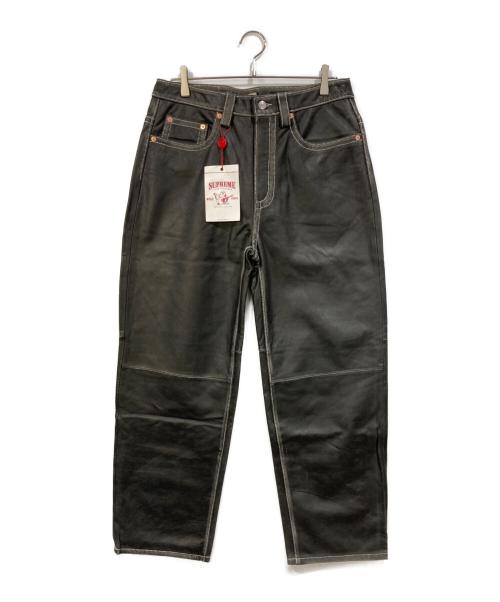 SUPREME（シュプリーム）Supreme (シュプリーム) TRUE RELIGION (トゥルー レリジョン) Loose Fit Leather Pant ブラック サイズ:SIZE 32の古着・服飾アイテム