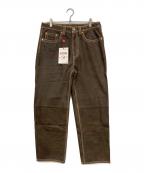 SUPREME×TRUE RELIGIONシュプリーム×トゥルー レリジョン）の古着「Loose Fit Leather Pant」｜ブラウン