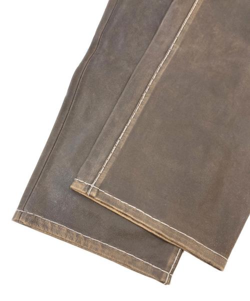 SUPREME（シュプリーム）Supreme (シュプリーム) TRUE RELIGION (トゥルー レリジョン) Loose Fit Leather Pant ブラウン サイズ:SIZE 32の古着・服飾アイテム