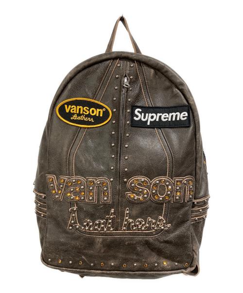SUPREME（シュプリーム）Supreme (シュプリーム) b.b.simon (ビービーサイモン) Vanson Leathers Backpack ブラウンの古着・服飾アイテム
