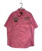 VANSON×SUPREMEバンソン×シュプリーム）の古着「Leathers S/S Work Shirt」｜ピンク