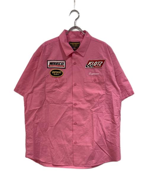 VANSON（バンソン）VANSON (バンソン) Supreme (シュプリーム) Leathers S/S Work Shirt ピンク サイズ:SIZE Lの古着・服飾アイテム
