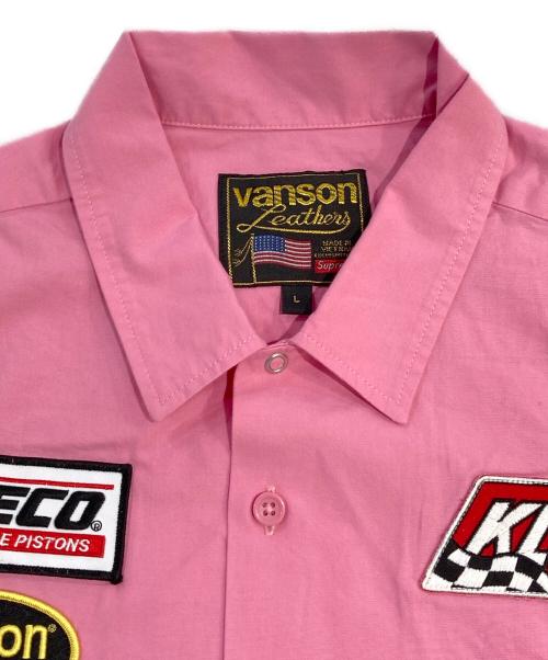VANSON（バンソン）VANSON (バンソン) Supreme (シュプリーム) Leathers S/S Work Shirt ピンク サイズ:SIZE Lの古着・服飾アイテム