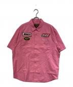 VANSON×SUPREMEバンソン×シュプリーム）の古着「Leathers S/S Work Shirt」｜ピンク