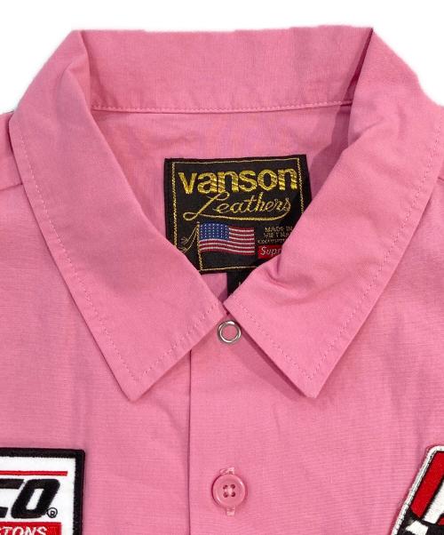 VANSON（バンソン）VANSON (バンソン) Supreme (シュプリーム) Leathers S/S Work Shirt ピンク サイズ:SIZE Lの古着・服飾アイテム