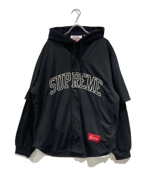SUPREME（シュプリーム）Supreme (シュプリーム) GENUINE MERCHANDISE (ジェニュイン マーチャンダイズ) Chicago White Sox Hooded Baseball Jersey ブラック サイズ:SIZE Mの古着・服飾アイテム