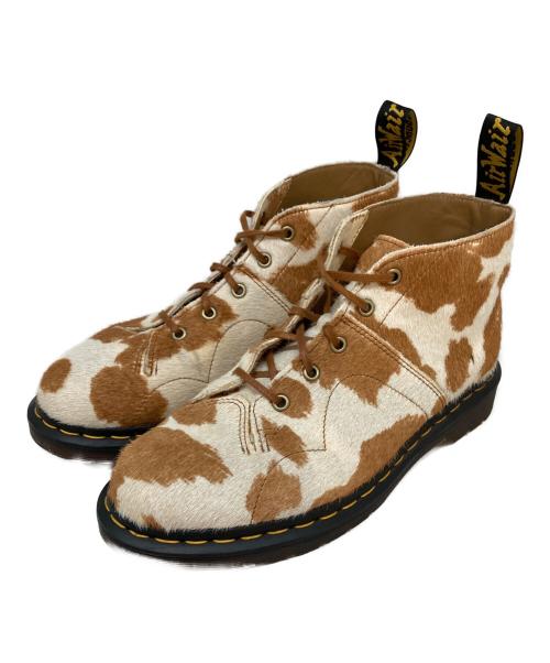 Dr.Martens（ドクターマーチン）Dr.Martens (ドクターマーチン) CHURCH ハラコ ブーツ ブラウン×ホワイト サイズ:SIZE 9の古着・服飾アイテム