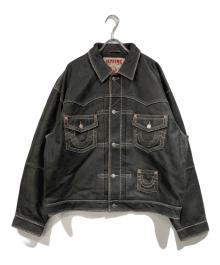 SUPREME×TRUE RELIGION（シュプリーム×トゥルー レリジョン）の古着「Leather Trucker Jacket」｜ブラック