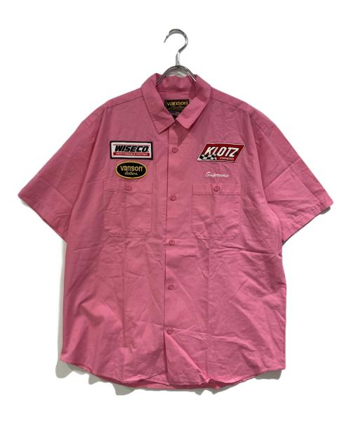SUPREME（シュプリーム）SUPREME (シュプリーム) VANSON (バンソン) Leathers S/S Work Shirt ピンク サイズ:SIZE Lの古着・服飾アイテム