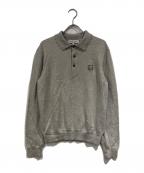 maison kitsuneメゾンキツネ）の古着「キツネワッペンニットポロシャツ」｜アイボリー