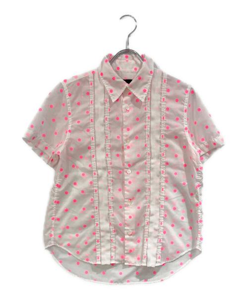 tricot COMME des GARCONS（トリココムデギャルソン）tricot COMME des GARCONS (トリココムデギャルソン) ドット柄シャツ ホワイト×ピンク サイズ:SIZE Sの古着・服飾アイテム