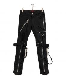 TRIPP NYC（トリップニューヨークシティー）の古着「BLACK BONDAGE PANT」｜ブラック