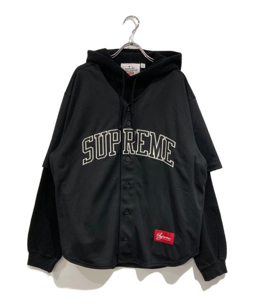 SUPREME（シュプリーム）Supreme (シュプリーム) Chicago White Sox Hooded Baseball Jersey ブラック サイズ:SIZE Mの古着・服飾アイテム