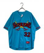 SUPREMEシュプリーム）の古着「Swords Baseball Jersey」｜ブルー