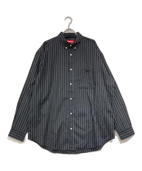 SUPREME（シュプリーム）Supreme (シュプリーム) Pinstripe Shirt ブラック×ホワイト サイズ:SIZE Lの古着・服飾アイテム