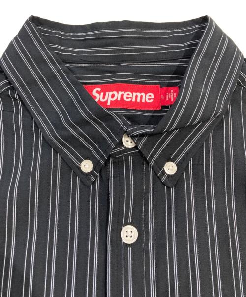 SUPREME（シュプリーム）Supreme (シュプリーム) Pinstripe Shirt ブラック×ホワイト サイズ:SIZE Lの古着・服飾アイテム