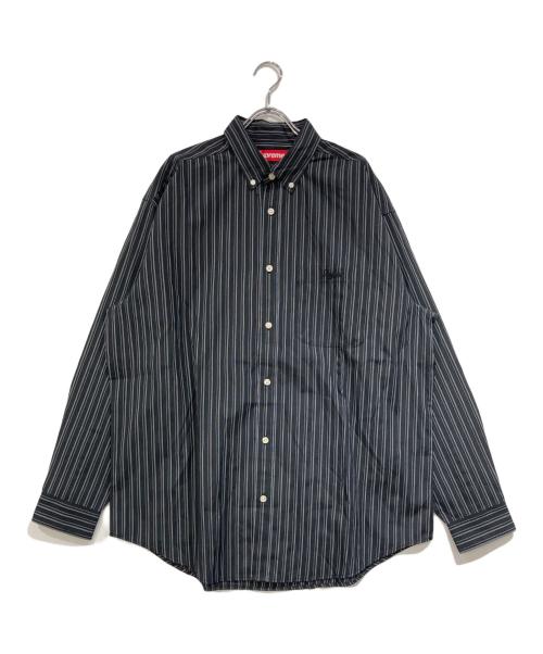 SUPREME（シュプリーム）Supreme (シュプリーム) Pinstripe Shirt ブラック×ホワイト サイズ:SIZE Lの古着・服飾アイテム