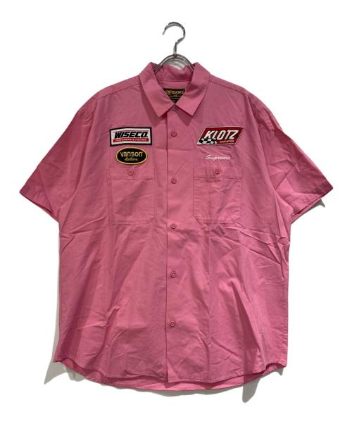 SUPREME（シュプリーム）Supreme (シュプリーム) VANSON (バンソン) Leathers S/S Work Shirt ピンク サイズ:SIZE Lの古着・服飾アイテム