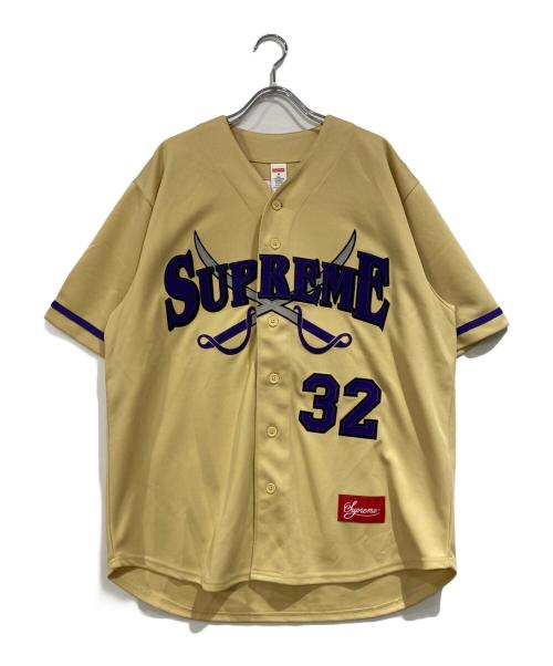 SUPREME（シュプリーム）Supreme (シュプリーム) Sword baseball jersey ベージュ×パープル サイズ:SIZE Mの古着・服飾アイテム