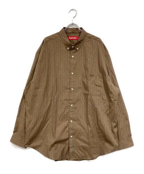 SUPREME（シュプリーム）SUPREME (シュプリーム) Pinstripe Shirt ブラウン サイズ:SIZE XLの古着・服飾アイテム
