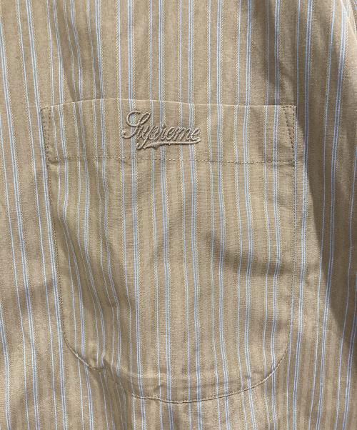 SUPREME（シュプリーム）SUPREME (シュプリーム) Pinstripe Shirt ブラウン サイズ:SIZE XLの古着・服飾アイテム