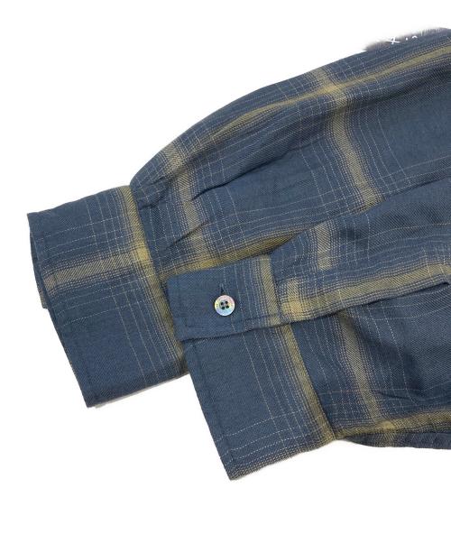 YOKE（ヨーク）YOKE (ヨーク) Ombre Plaid Wpocket Shirt ブルー サイズ:SIZE2の古着・服飾アイテム