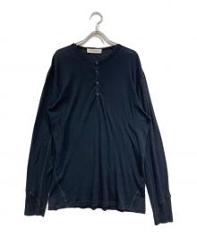 Yves Saint Laurent（イヴサンローラン）の古着「ヘンリーネックカットソー」｜ネイビー