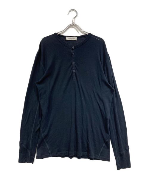 Yves Saint Laurent（イヴサンローラン）Yves Saint Laurent (イヴサンローラン) ヘンリーネックカットソー ネイビー サイズ:SIZE Lの古着・服飾アイテム