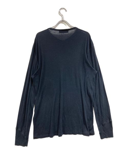 Yves Saint Laurent（イヴサンローラン）Yves Saint Laurent (イヴサンローラン) ヘンリーネックカットソー ネイビー サイズ:SIZE Lの古着・服飾アイテム