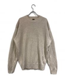BATONER（バトナ―）の古着「WASHED HIGH COUNT LINEN KNIT」｜ベージュ