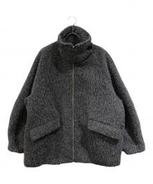 STUDIOUS（ステュディオス）の古着「STAND COLLAR SHAGGY MIDDLE COAT」｜グレー