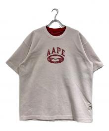 A BATHING APE（アベイシングエイプ）の古着「Moonface ロゴ Tシャツ」｜ピンク