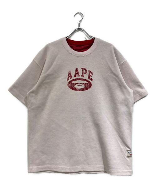 A BATHING APE（アベイシングエイプ）A BATHING APE (アベイシングエイプ) Moonface ロゴ Tシャツ ピンク サイズ:SIZE Mの古着・服飾アイテム