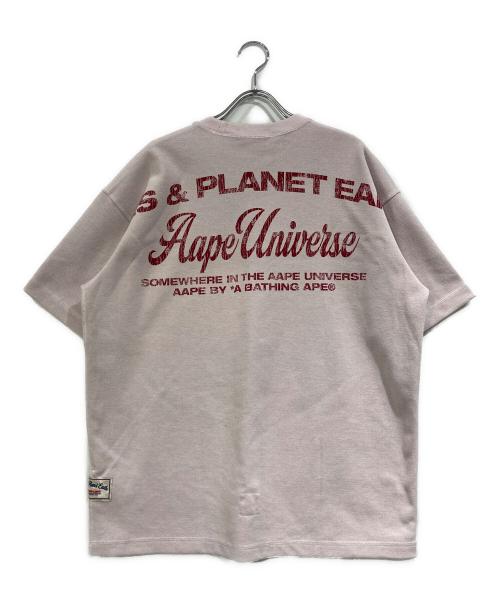 A BATHING APE（アベイシングエイプ）A BATHING APE (アベイシングエイプ) Moonface ロゴ Tシャツ ピンク サイズ:SIZE Mの古着・服飾アイテム