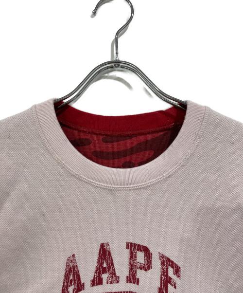 A BATHING APE（アベイシングエイプ）A BATHING APE (アベイシングエイプ) Moonface ロゴ Tシャツ ピンク サイズ:SIZE Mの古着・服飾アイテム