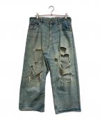 LEE×BEAMSリー×ビームス）の古着「クラッシュバギーデニムパンツ」｜インディゴ