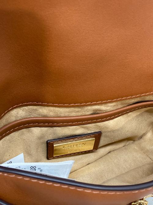 LAUREN RALPH LAUREN（ローレンラルフローレン）LAUREN RALPH LAUREN (ローレンラルフローレン) レザーショルダーバッグ ブラウンの古着・服飾アイテム