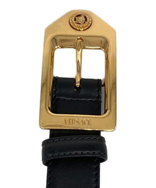 VERSACE（ヴェルサーチェ）VERSACE (ヴェルサーチェ) メドゥーサ ビギー レザーベルト ブラックの古着・服飾アイテム