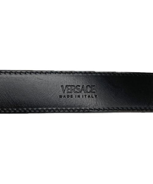 VERSACE（ヴェルサーチェ）VERSACE (ヴェルサーチェ) メドゥーサ ビギー レザーベルト ブラックの古着・服飾アイテム